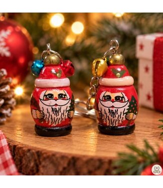 Sleutelhanger kerstman met belletjes