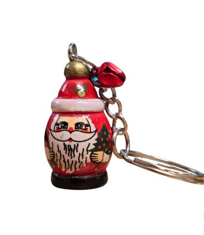 Sleutelhanger kerstman met belletjes