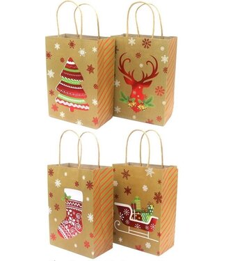 Cadeautasje Christmas 12 stuks - middel