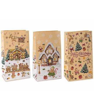 Kerst Cadeauzakje Peperkoek – Kraftpapier 28 cm