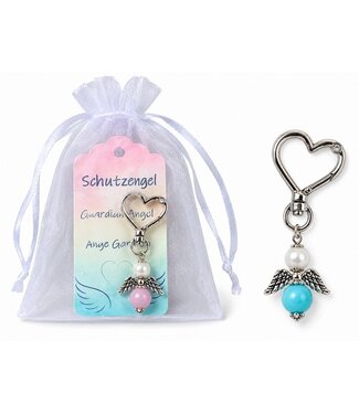 Beschermengel sleutelhanger met organza zakje