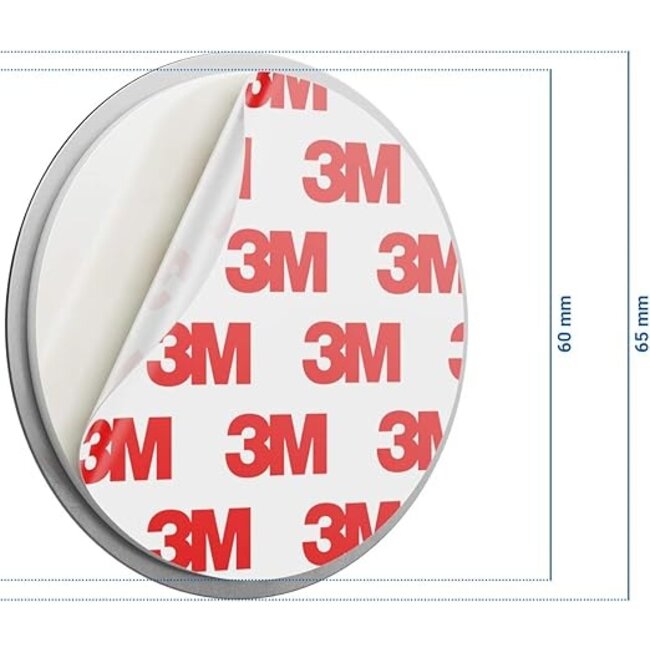 2 STUKS BEVESTIGINGS STICKER MET MAGNETISCH PLAATJE