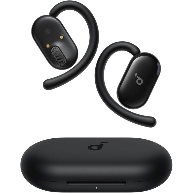 Wireless Open-Ear Bluetooth Headphones with Adjustable Ear Hooks – Black – Ideal for Riders