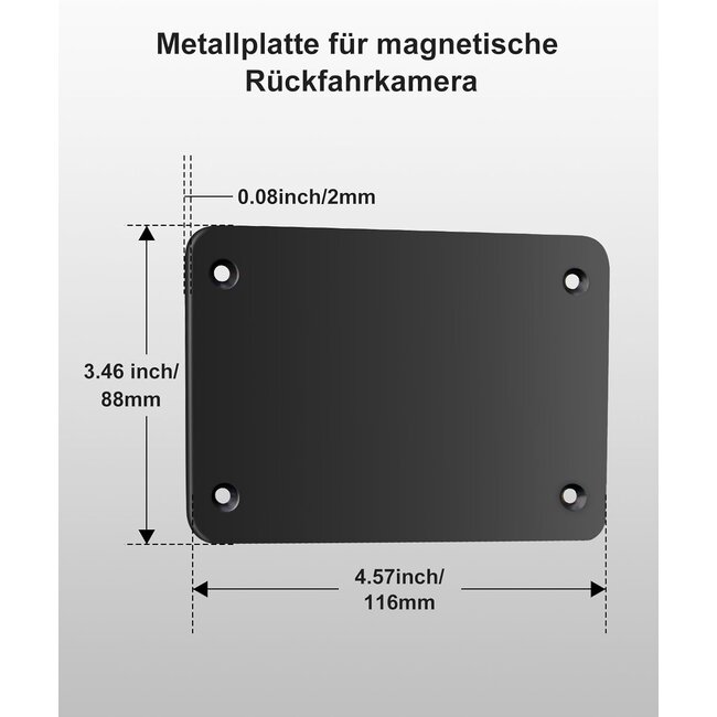 Metalen plaat voor magnetische camera View