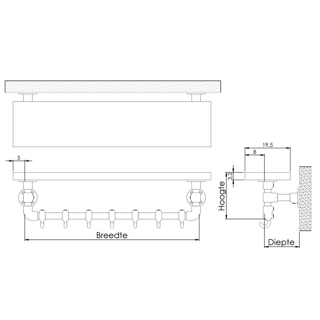 Kapstok Didam | steigerbuis staal