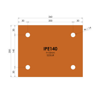 Voetplaat | IPE 140