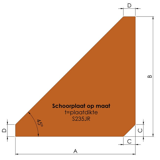 Schoorplaat op maat