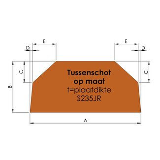 Tussenschot op maat | scheef