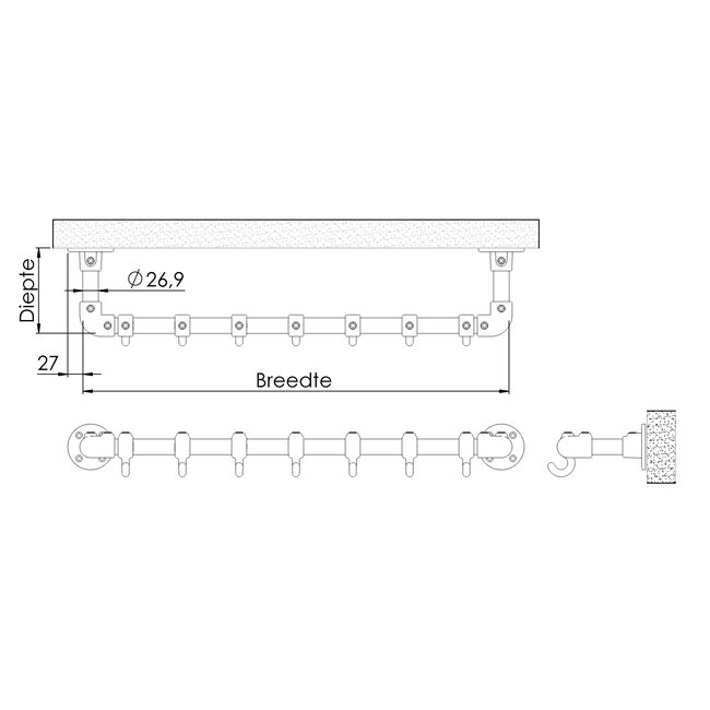 Kapstok Abcoude | steigerbuis staal
