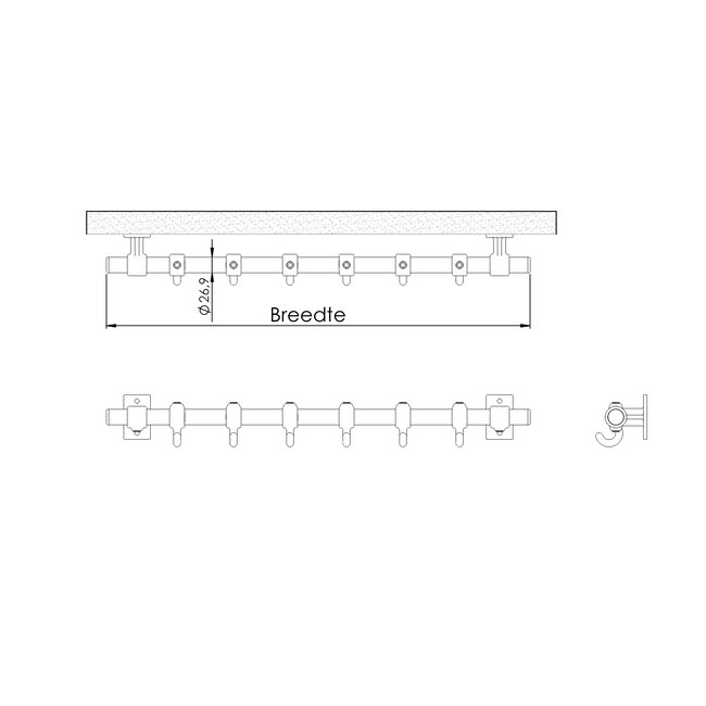 Kapstok Groningen | steigerbuis staal