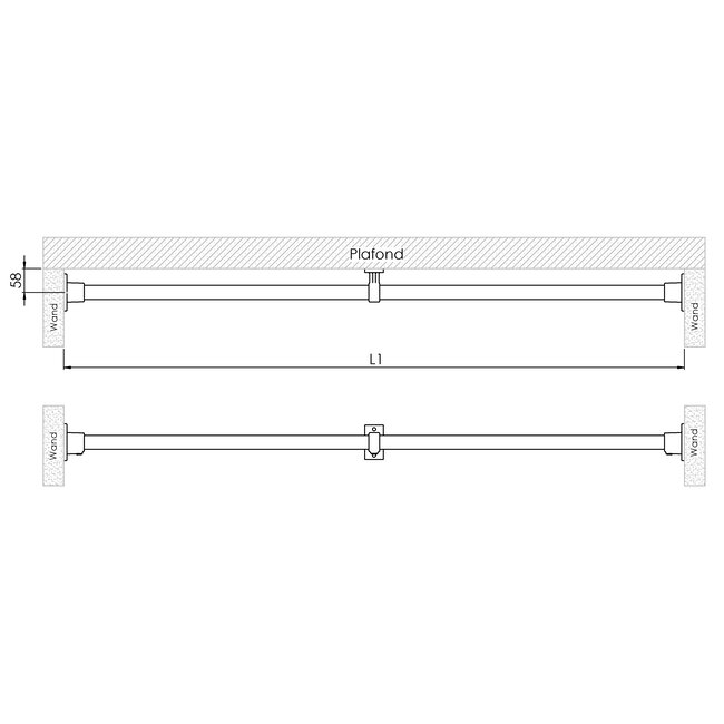 Gordijnroede Zandvoort | Recht | Steigerbuis staal