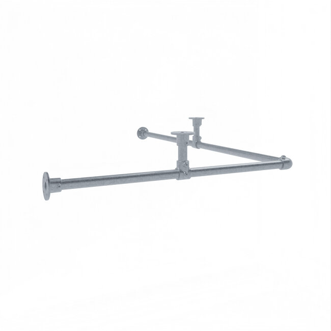 Gordijnroede Utrecht | L-vorm | Steigerbuis staal