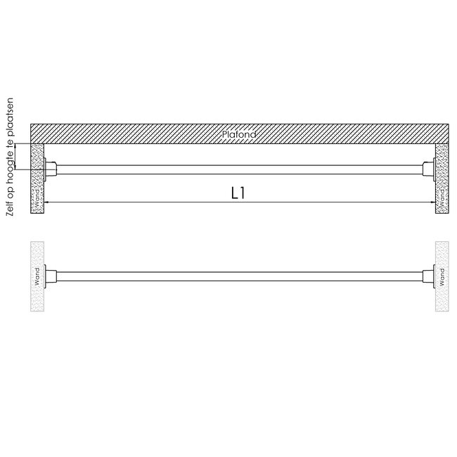 Gordijnroede Heusden | Recht | Steigerbuis staal