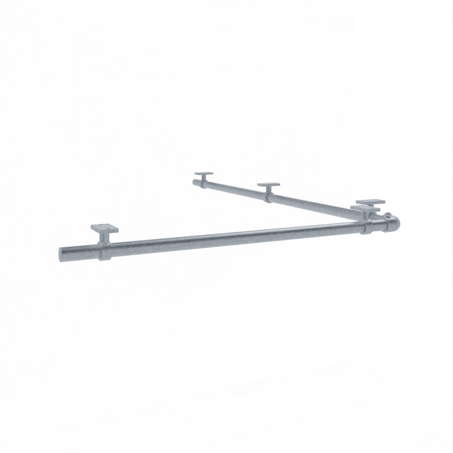 Gordijnroede Ede | L-vorm | Steigerbuis staal