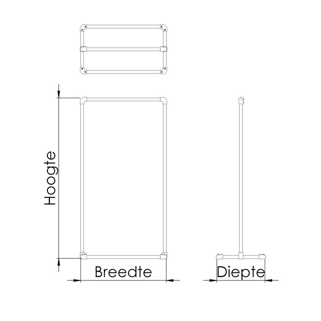 Kledingrek Hoorn | steigerbuis staal