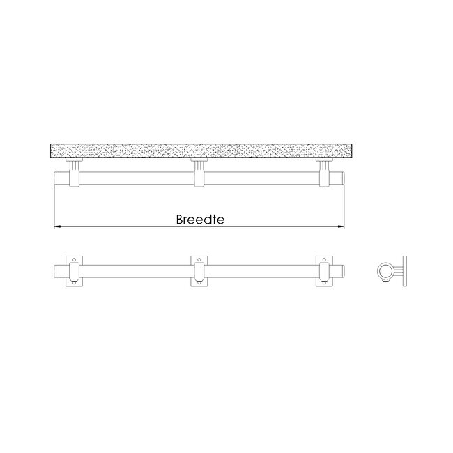Trapleuning  Leiden - lang | steigerbuis staal
