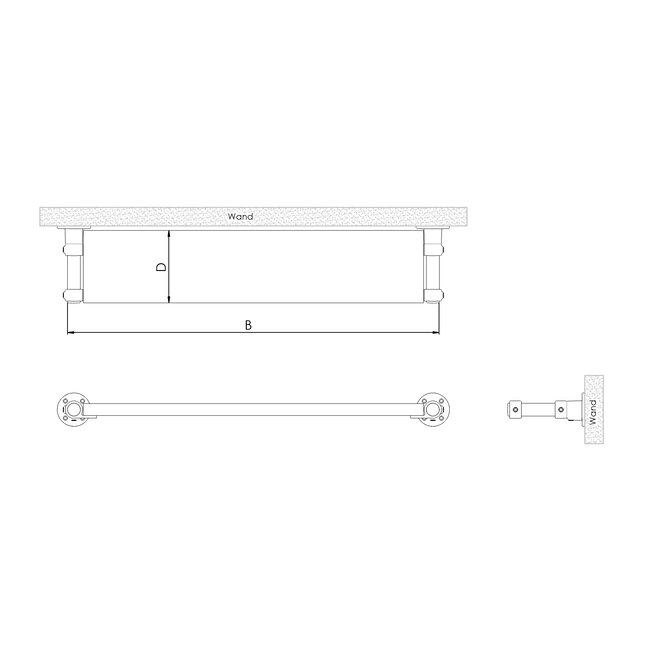 Wandplank Oss | steigerbuis staal