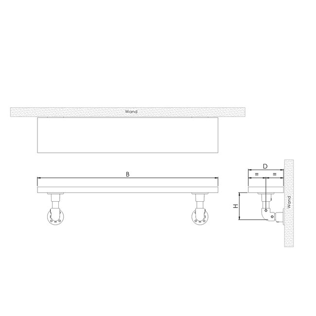 Wandplank Maastricht | steigerbuis staal