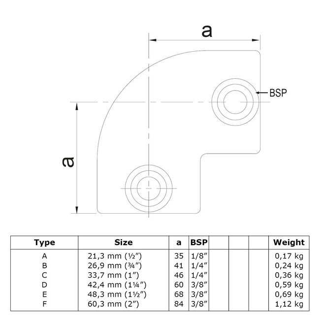 Steigerbuis koppeling kniestuk | Ø48.3 mm