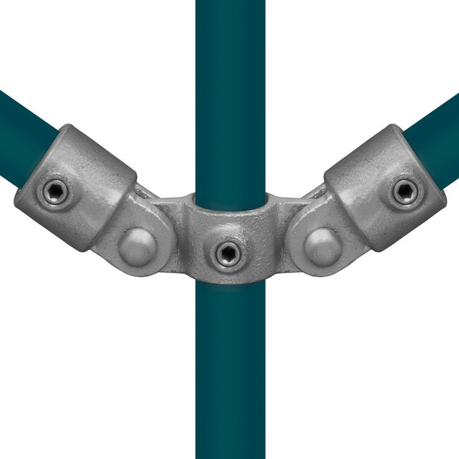 Steigerbuis koppeling dubbel scharnierstuk 180° | Ø42.4 mm