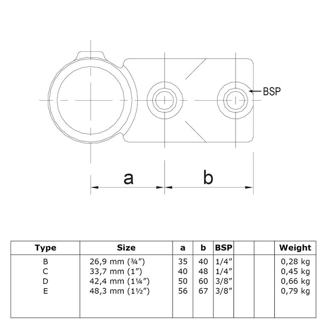 Steigerbuis koppeling combinatie t-kruisstuk | Ø48.3 mm