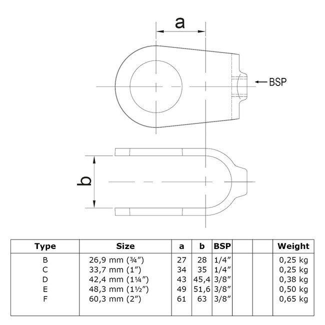 Steigerbuis koppeling open kruisstuk | Ø42.4 mm