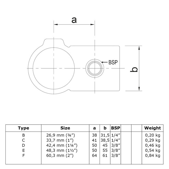 Steigerbuis koppeling 90° kruisstuk | Ø26.9 mm