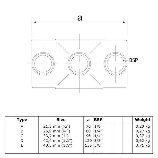 Steigerbuis koppeling kruisstuk in 1 vlak zwart | Ø33.7 mm