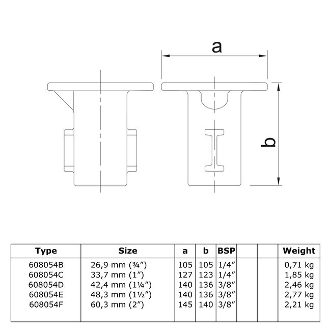 Steigerbuis koppeling grondpot | Ø33.7 mm