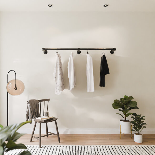 Kledingrek Venlo - lang | steigerbuis staal