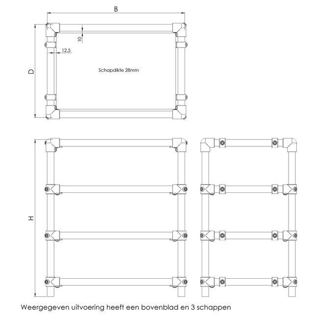 Kast Achterberg | steigerbuis staal