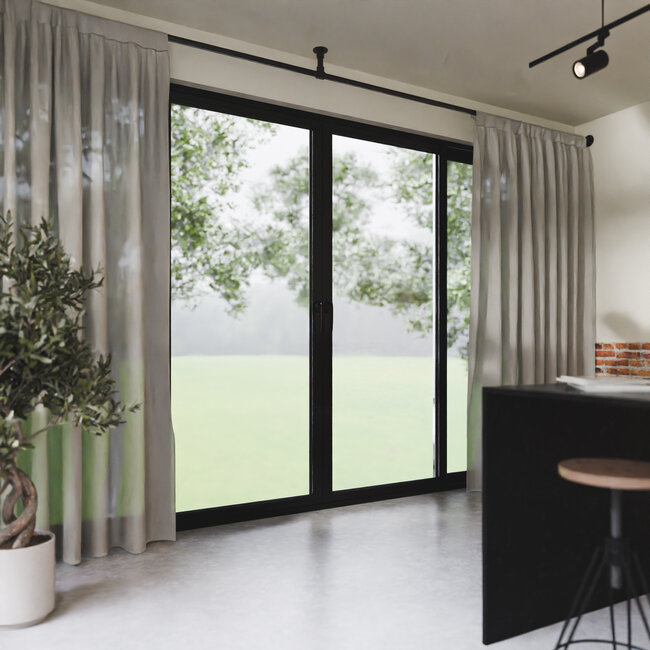 Gordijnroede Utrecht | L-vorm | Steigerbuis staal