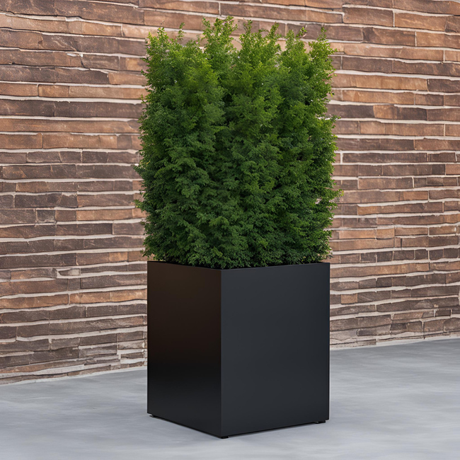 Stalen plantenbak gepoedercoat vierkant 40x40x100 cm