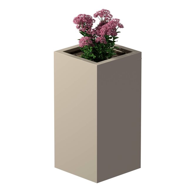 Stalen plantenbak gepoedercoat vierkant 40x40x80 cm