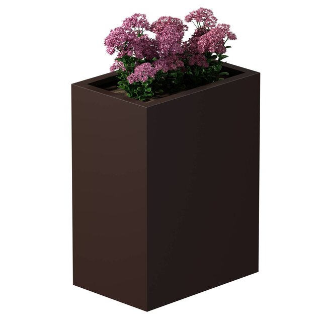 Stalen plantenbak gepoedercoat rechthoek 40x60x80 cm