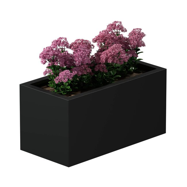 Stalen plantenbak gepoedercoat rechthoek 40x80x40 cm