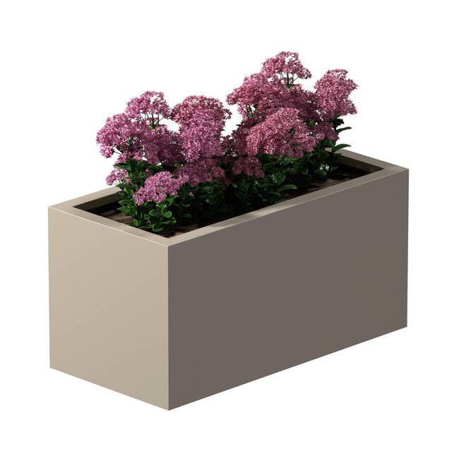 Stalen plantenbak gepoedercoat rechthoek 40x80x40 cm