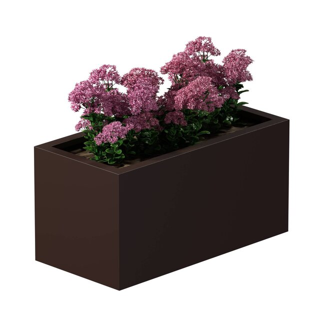 Stalen plantenbak gepoedercoat rechthoek 40x80x40 cm