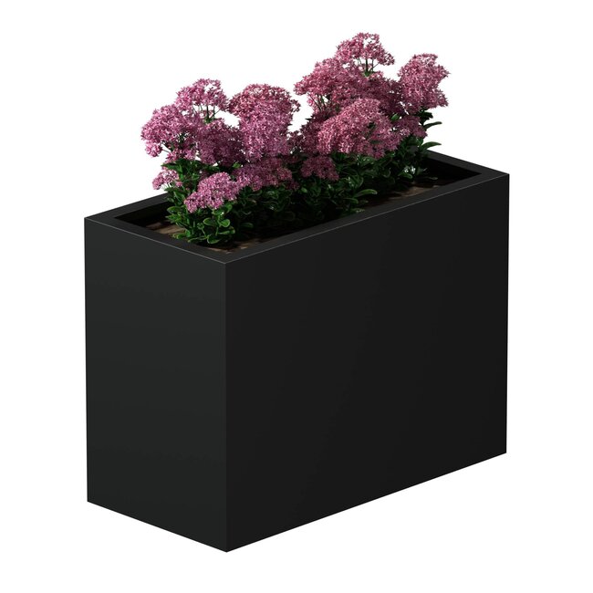 Stalen plantenbak gepoedercoat rechthoek 40x80x60 cm