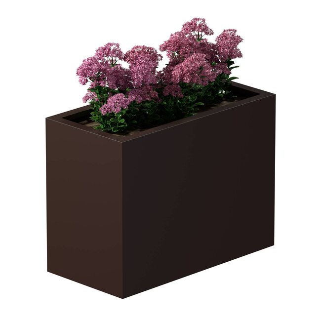 Stalen plantenbak gepoedercoat rechthoek 40x80x60 cm