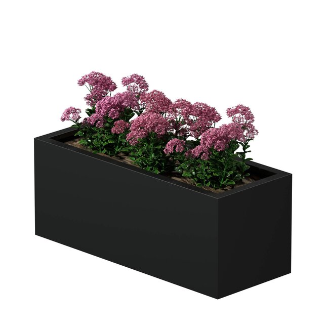 Stalen plantenbak gepoedercoat rechthoek 40x100x40 cm