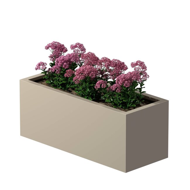 Stalen plantenbak gepoedercoat rechthoek 40x100x40 cm
