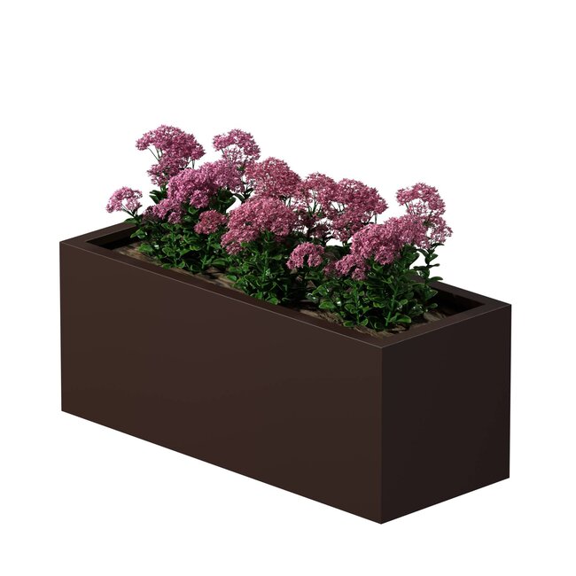 Stalen plantenbak gepoedercoat rechthoek 40x100x40 cm