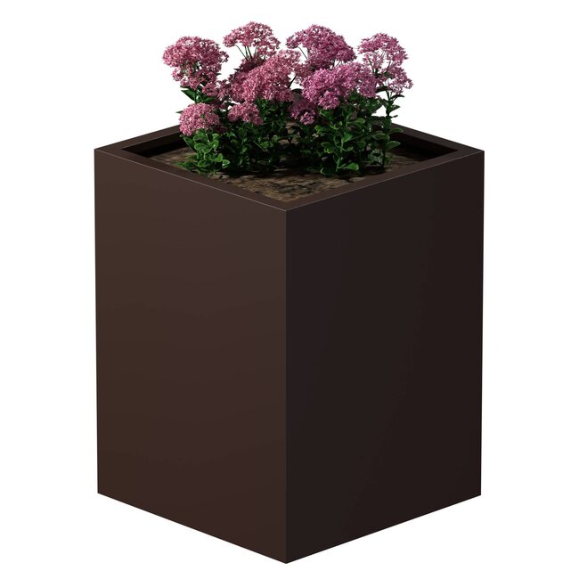 Stalen plantenbak gepoedercoat vierkant 60x60x80 cm