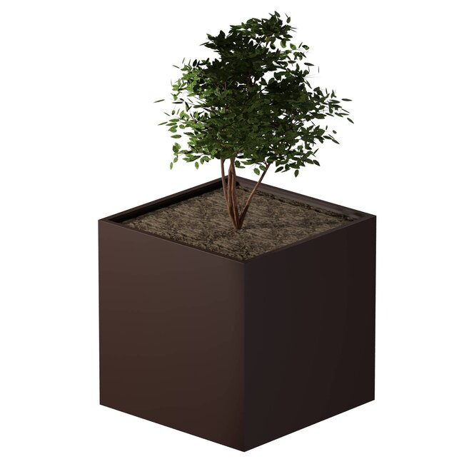 Stalen plantenbak gepoedercoat vierkant 120x120x120 cm