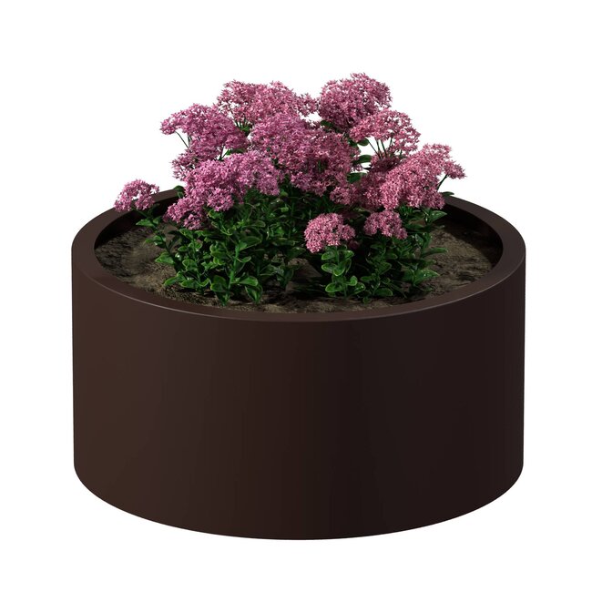 Stalen plantenbak rond gepoedercoat | Ø 80x40 cm