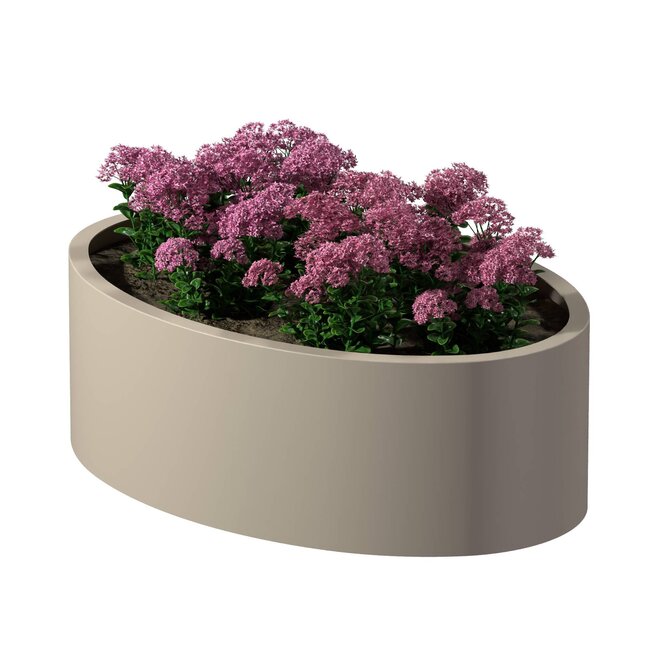 Stalen plantenbak ovaal gepoedercoat | 120x80x4 cm