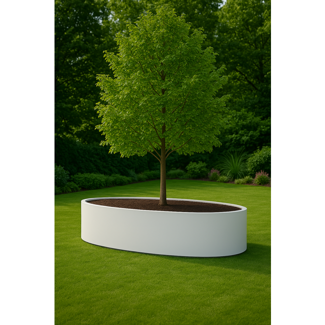 Stalen plantenbak rond gepoedercoat |  280x160x40 cm