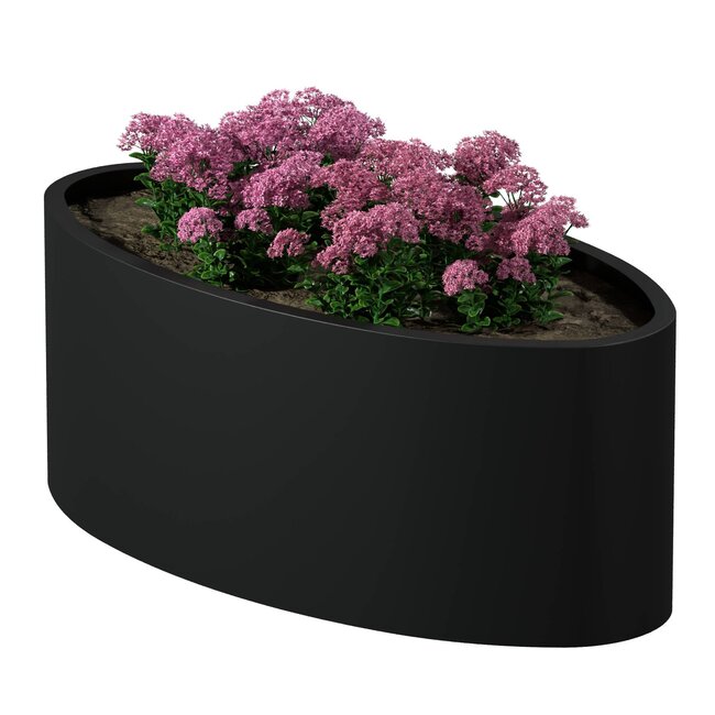 Stalen plantenbak rond gepoedercoat |  op maat