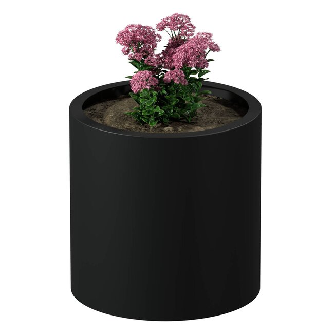 Stalen plantenbak rond gepoedercoat | Op maat